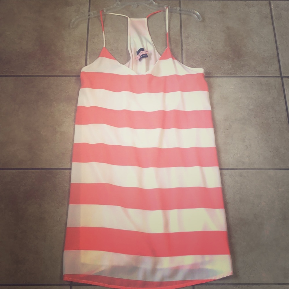 Racerback Melon & White Striped Dress